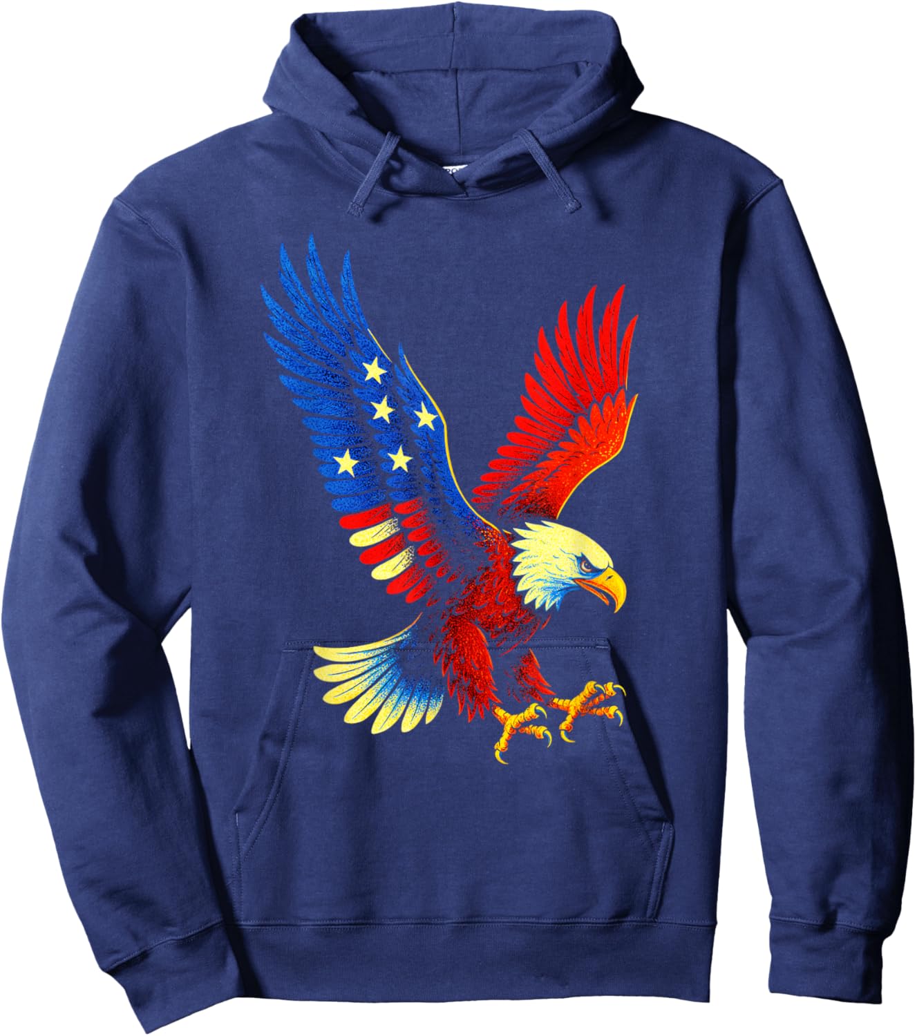 Bald Eagle - Patriotic American Flag Design Hoodie - Hoodie | Navy