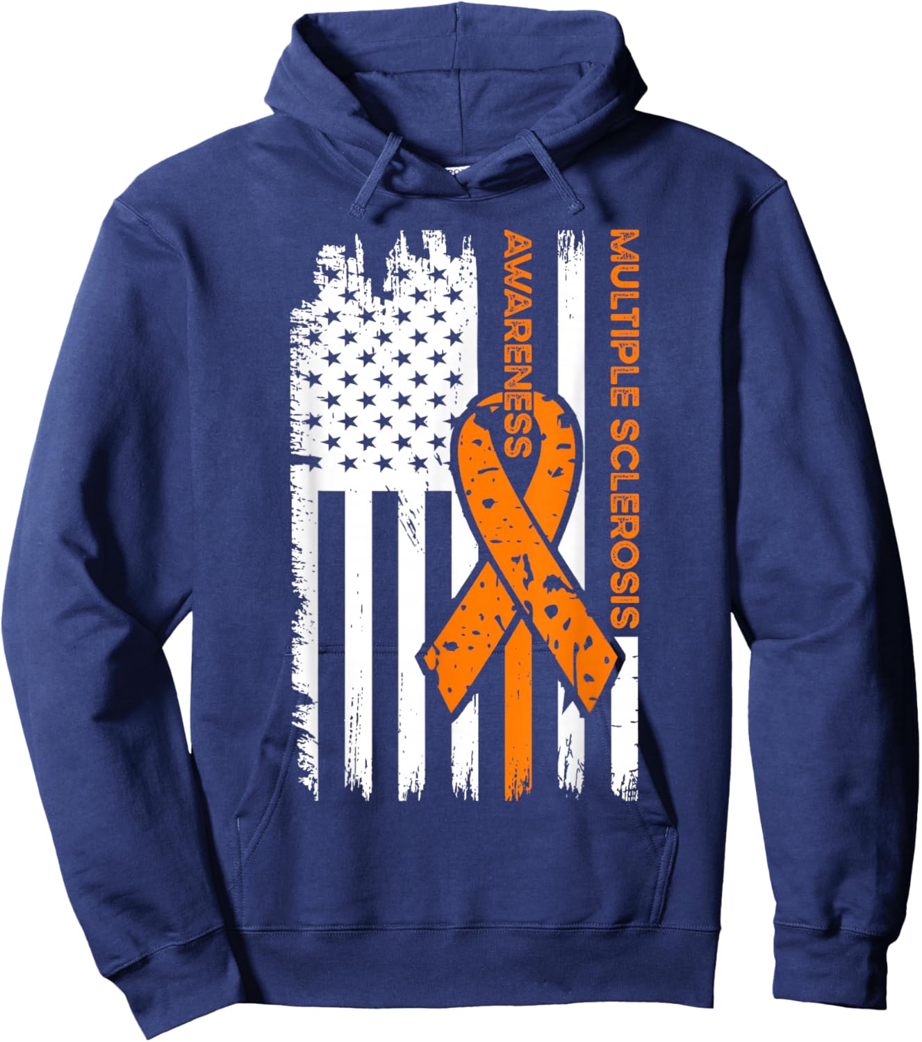 MS Multiple Sclerosis Awareness Flag Hoodie - Hoodie | Navy