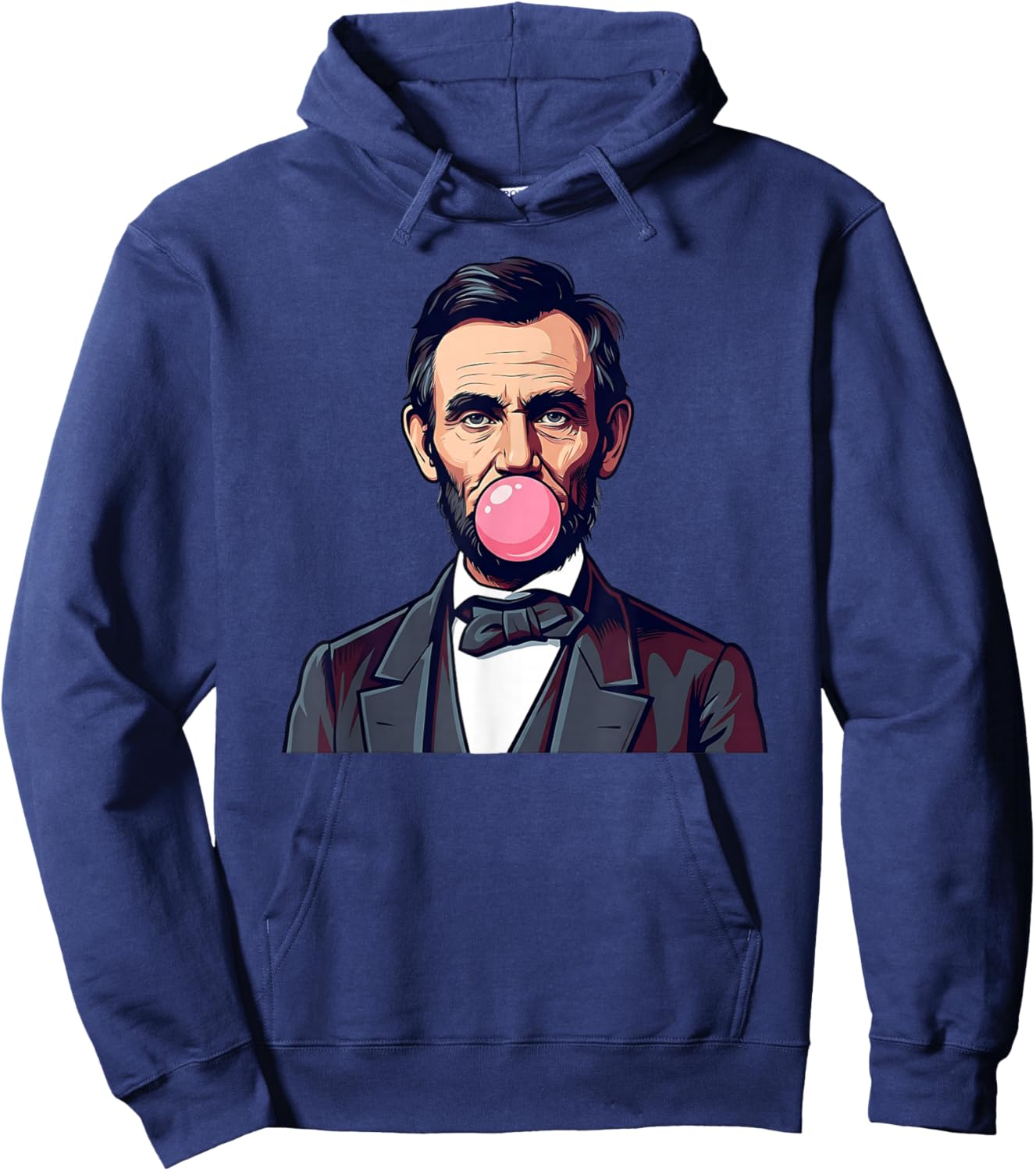Abraham Lincoln Blowing A Bubble Bubblegum Hoodie - Hoodie | Navy