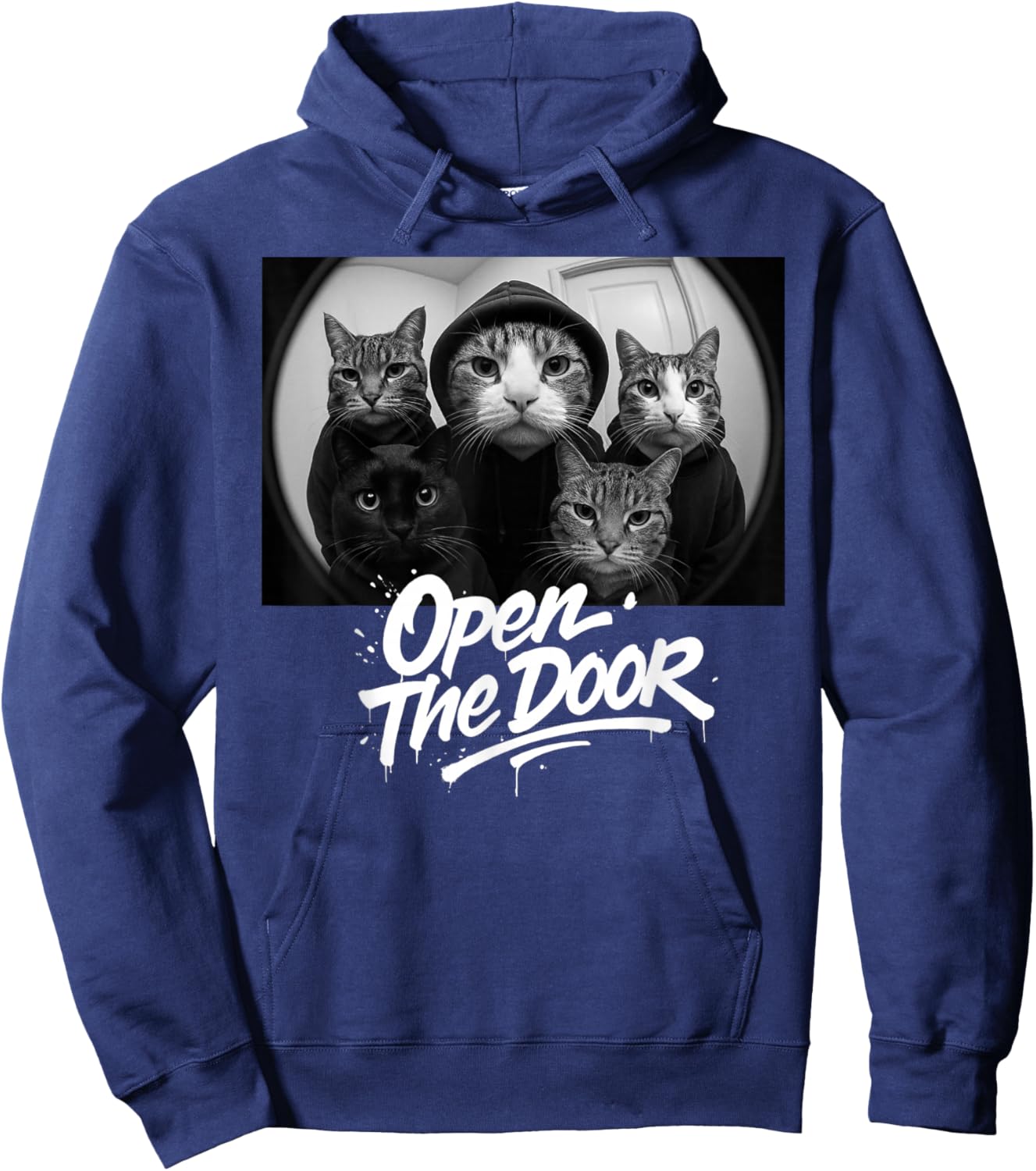 Open The Door Funny Cat Meme Hoodie - Hoodie | Navy