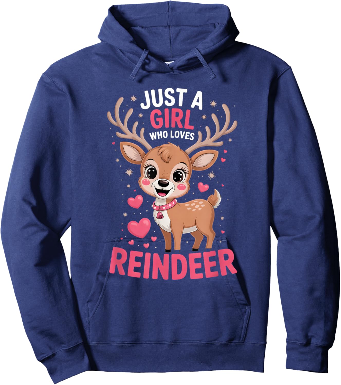 Girls Reindeer Hoodie - Hoodie | Navy