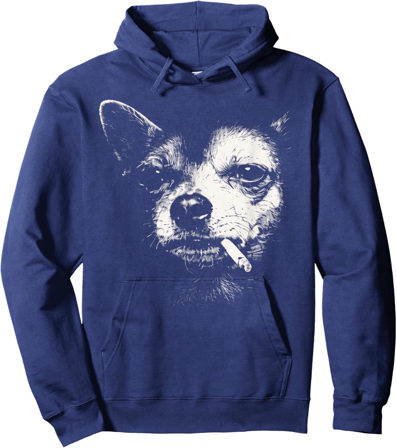 Dog Smoking Cigarette Funny Chihuahua Meme Hoodie - Hoodie | Navy