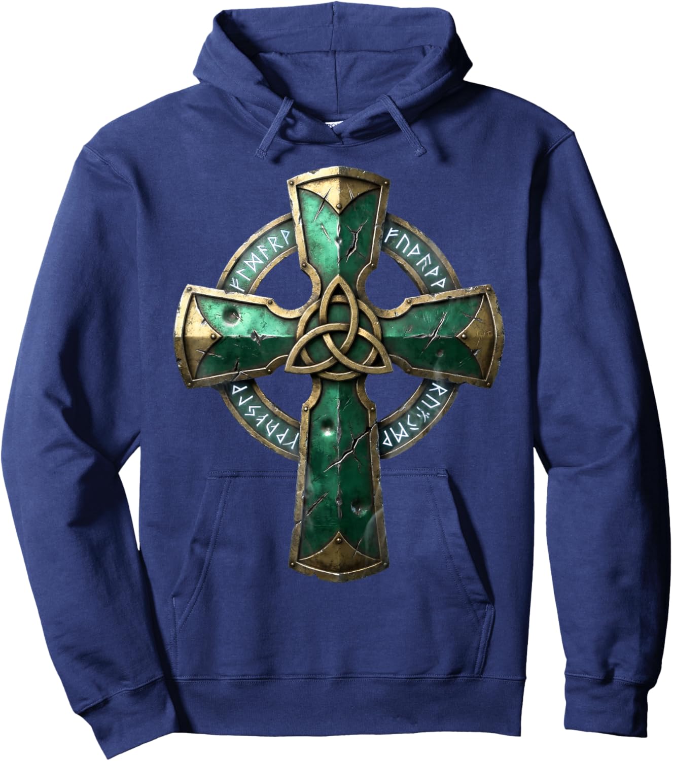 Ancient Celtic Cross Runes Irish Heritage Gear Hoodie - Hoodie | Navy