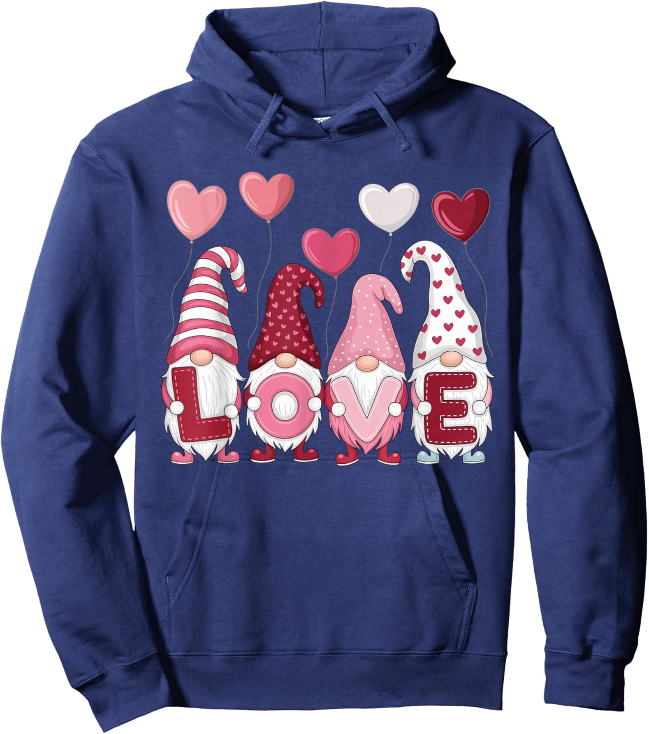 Cute Valentine Gnomes Holding Love Letters Hoodie - Hoodie | Navy