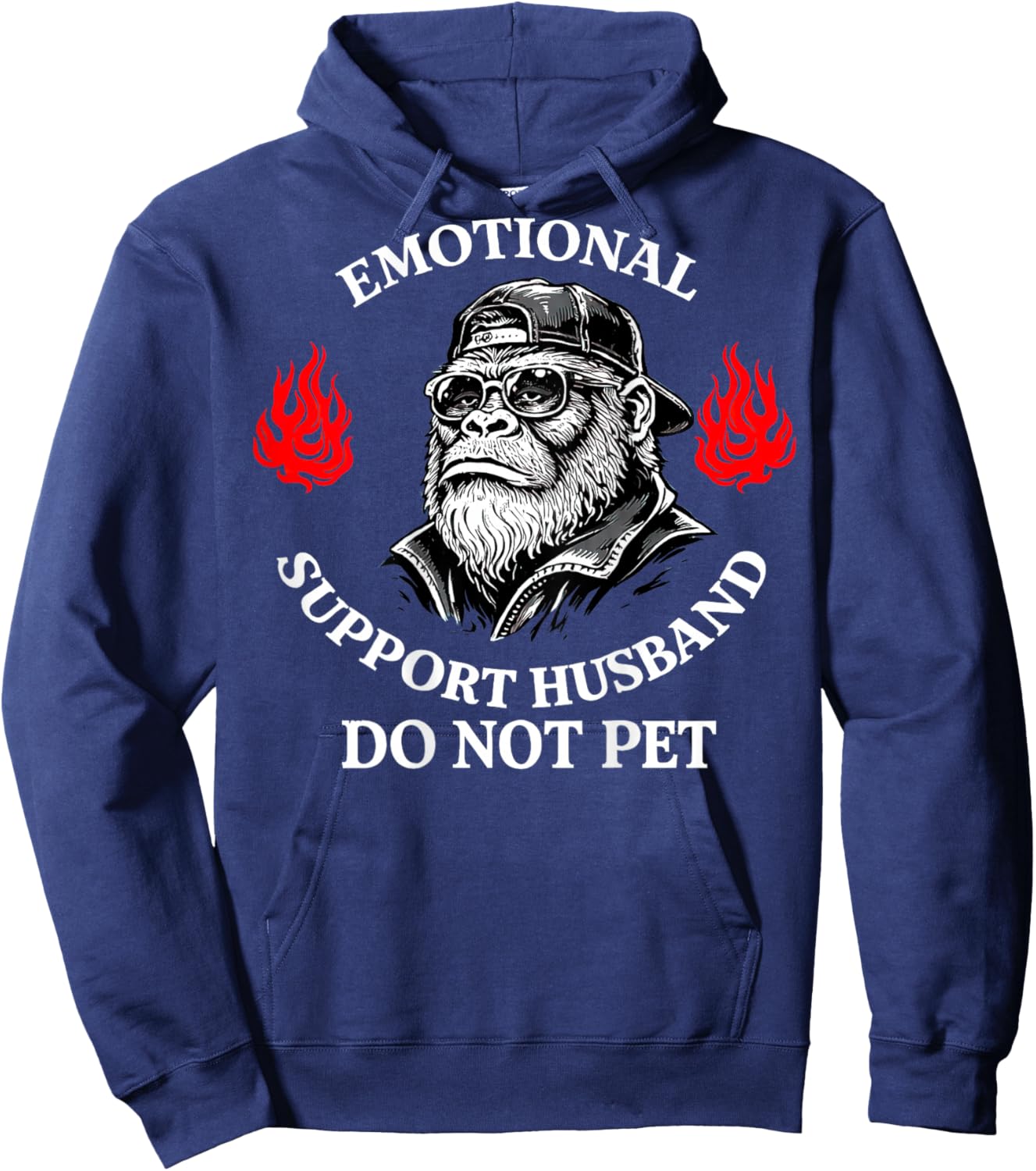 Emotional Support Husband Do Not Pet (On Back) Hoodie - Hoodie | Navy