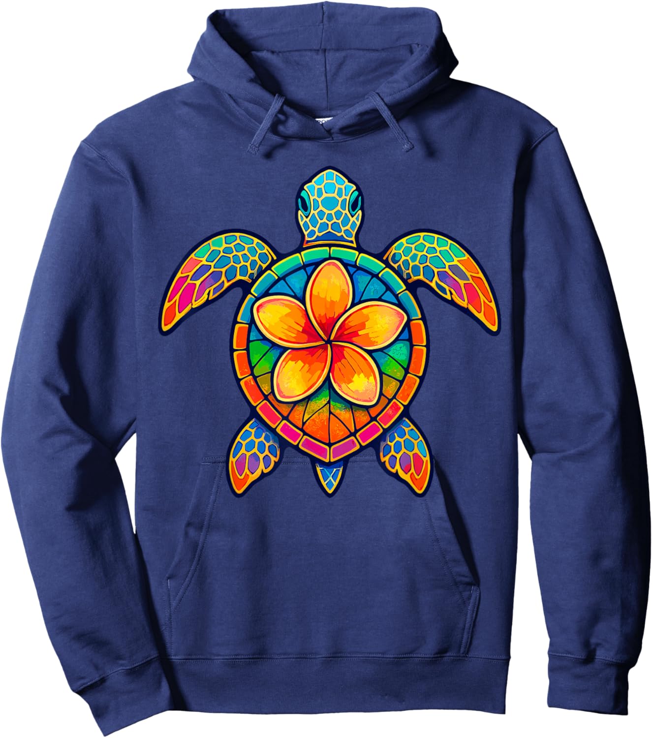 Colorful Sea Turtle Vacation Hoodie - Hoodie | Navy