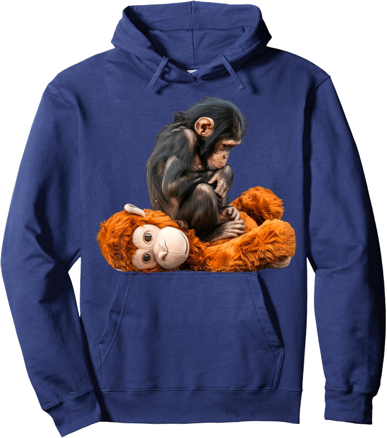 Cute Baby Monkey Punch Hoodie - Hoodie | Navy