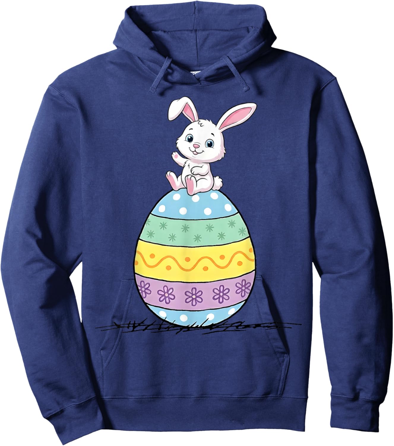 Happy Easter Funny Easter Egg Women Boys Girls Hoodie - Hoodie | Navy
