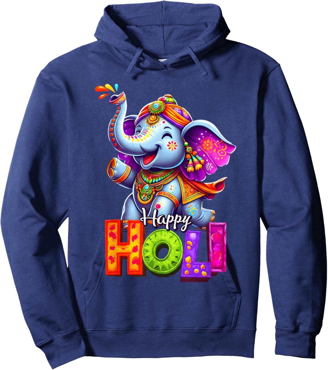Color Elephant Hindu Women Kids Hoodie - Hoodie | Navy