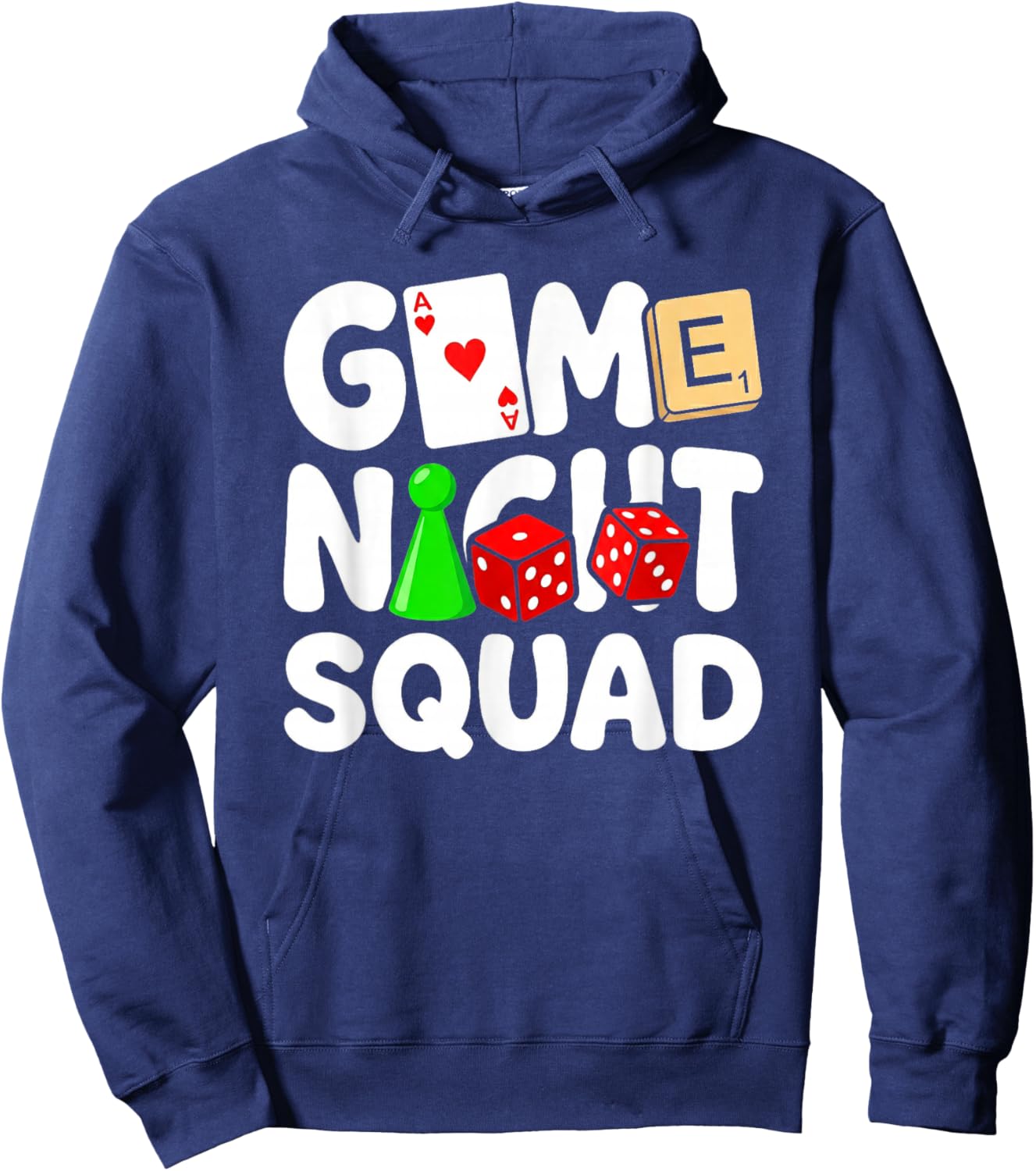 Game Night Squad Board Game Dice Card Lover Hoodie - Hoodie | Navy