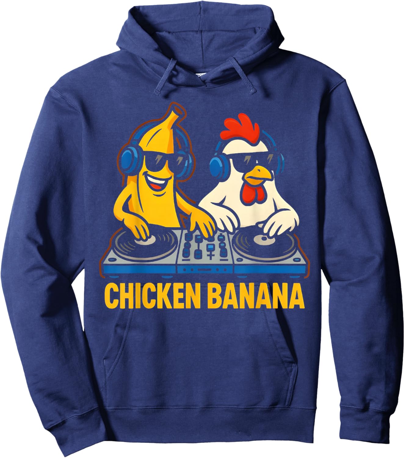 Funny Chicken Banana Men Women Kids Design Hoodie - Hoodie | Navy
