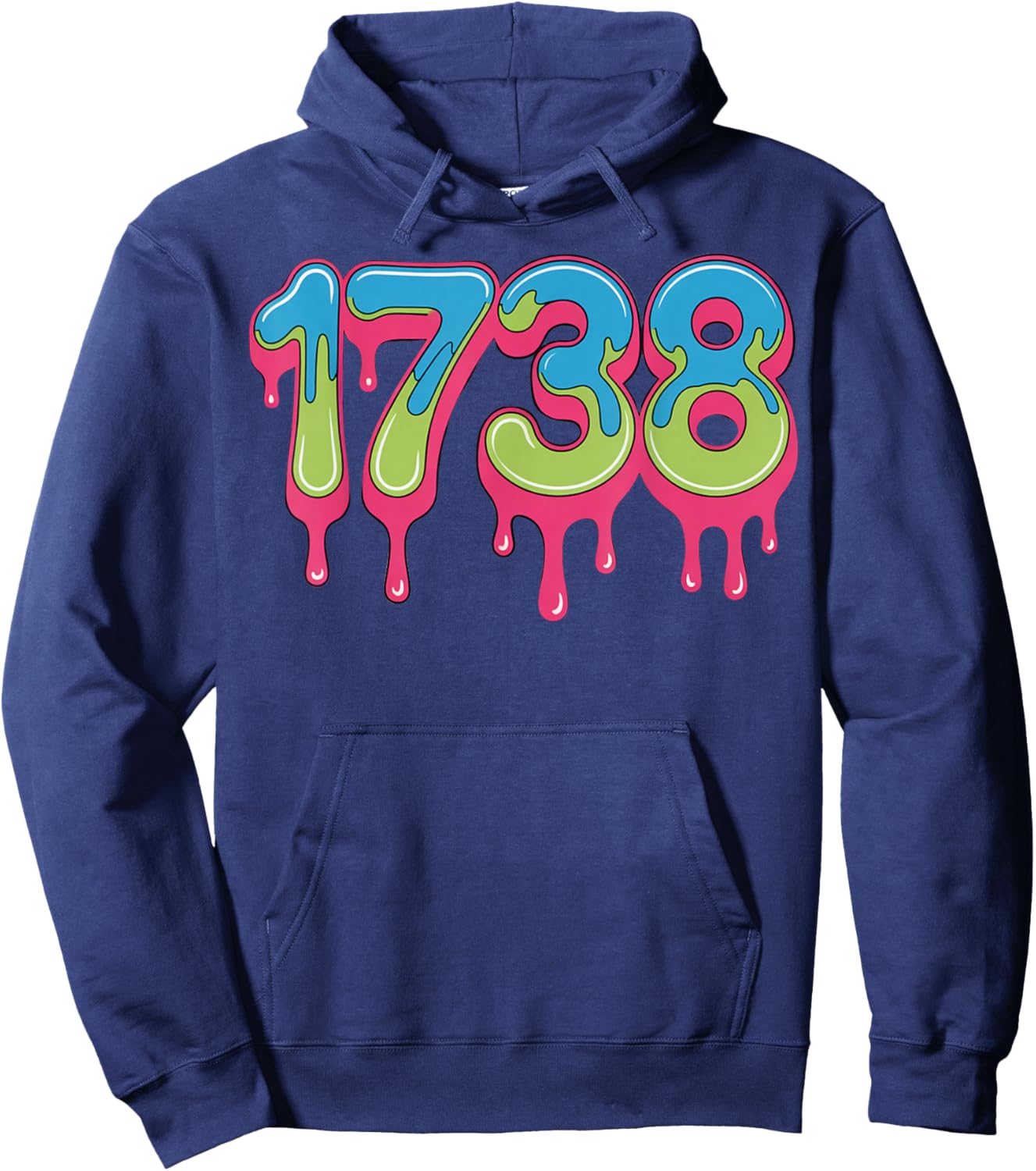 Number 1738 Drippy Numbers Meme Hoodie - Hoodie | Navy