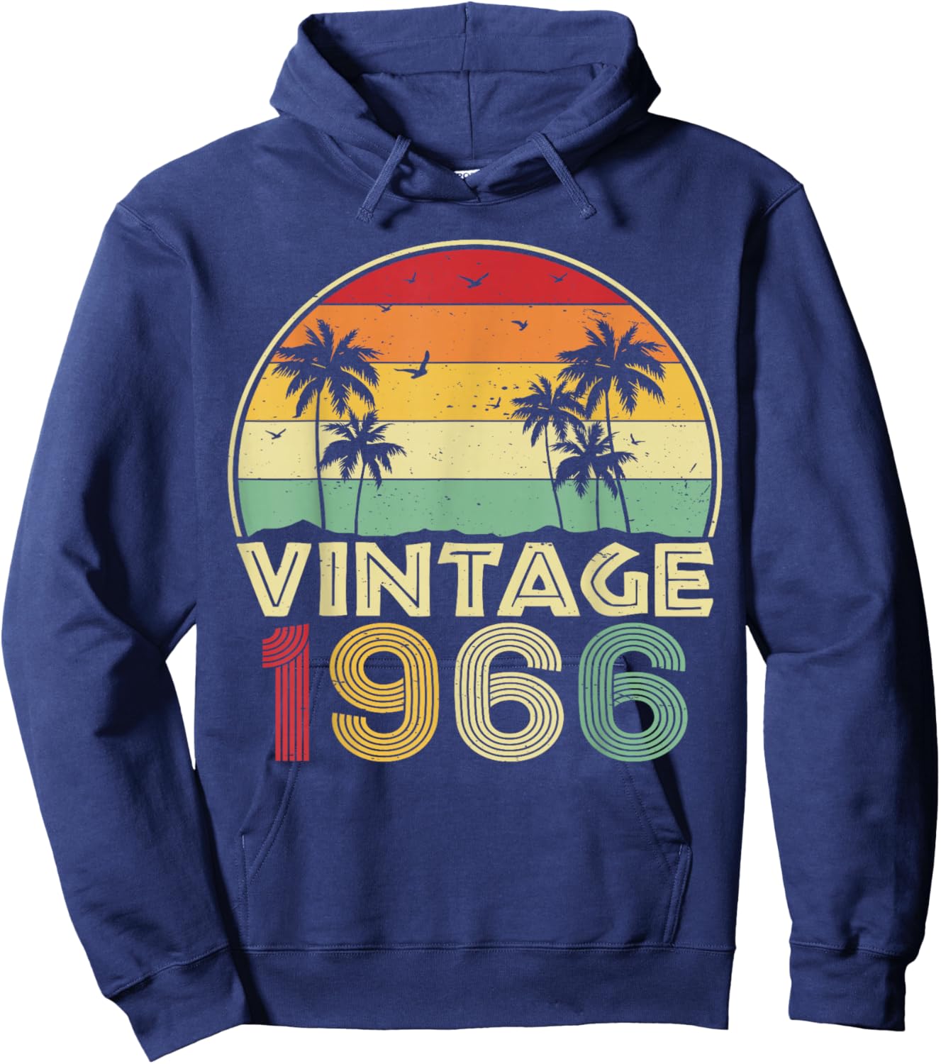 60th Birthday Vintage 1966 Retro 60 Years Old Hoodie - Hoodie | Navy