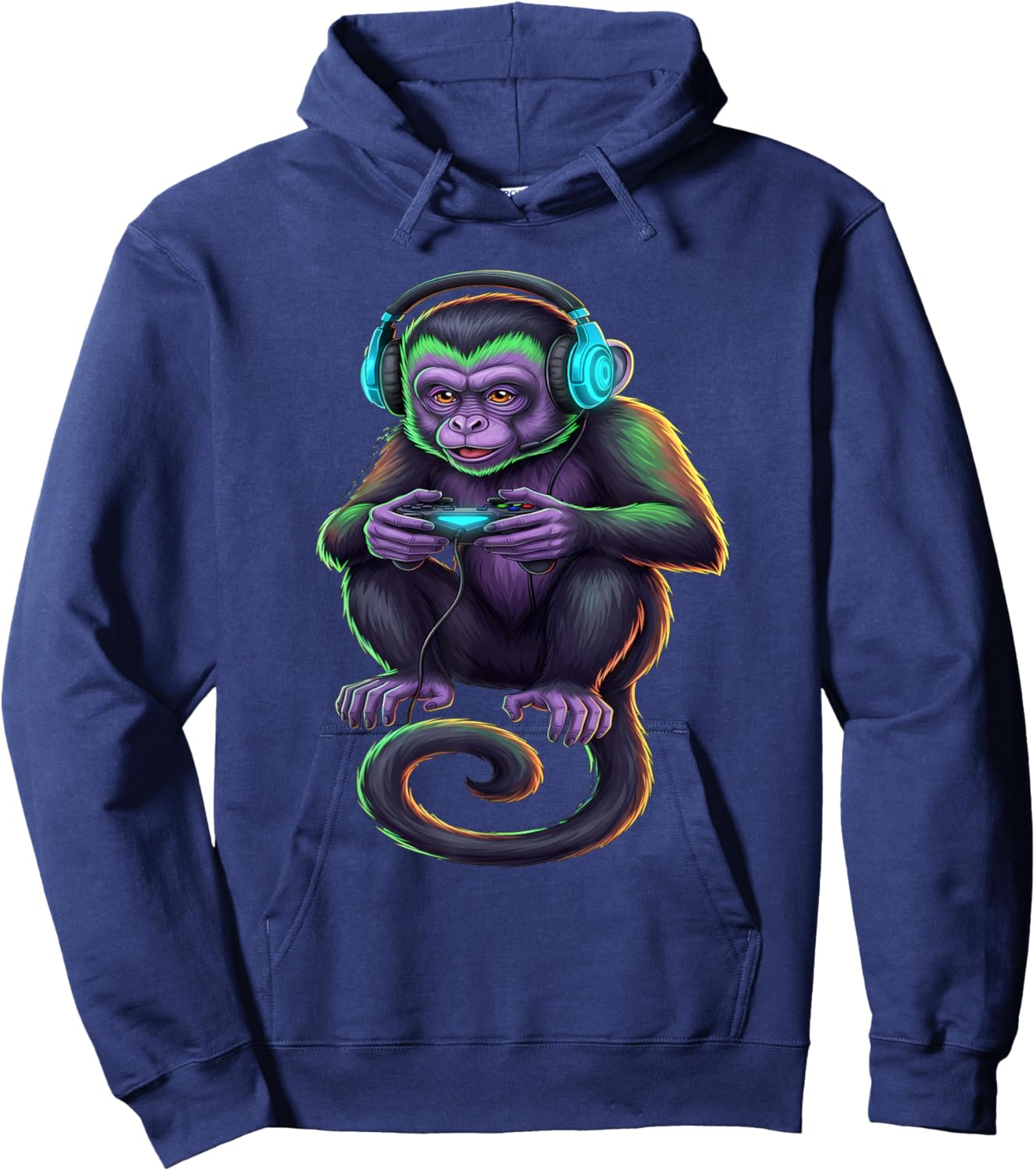 Monkey Gaming Animal Video Games Funny Monkey Hoodie - Hoodie | Navy