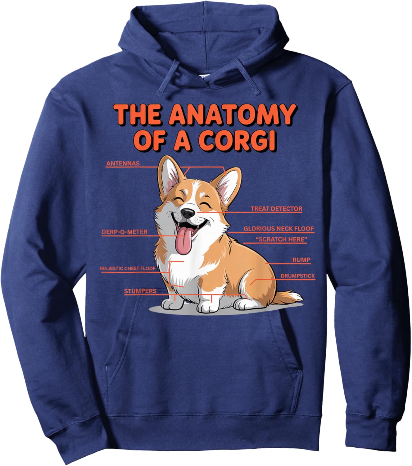 Anatomy of A Corgi Owner Dog Trainer Cute Corgi Hoodie - Hoodie | Navy