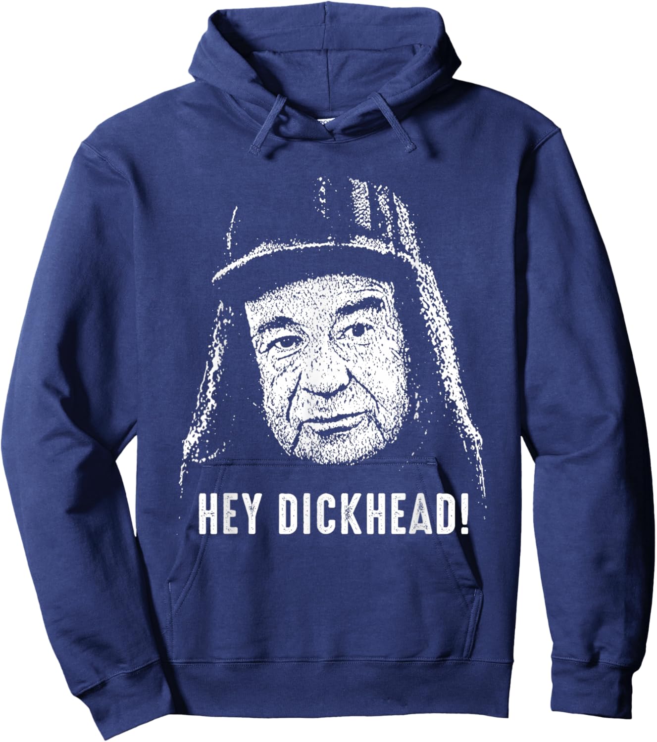 Hey Dickhead Vintage Portrait Edgy Meme Hoodie - Hoodie | Navy