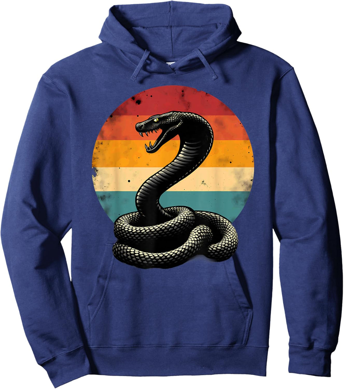 Retro Sunset King Cobra Snake Hoodie - Hoodie | Navy