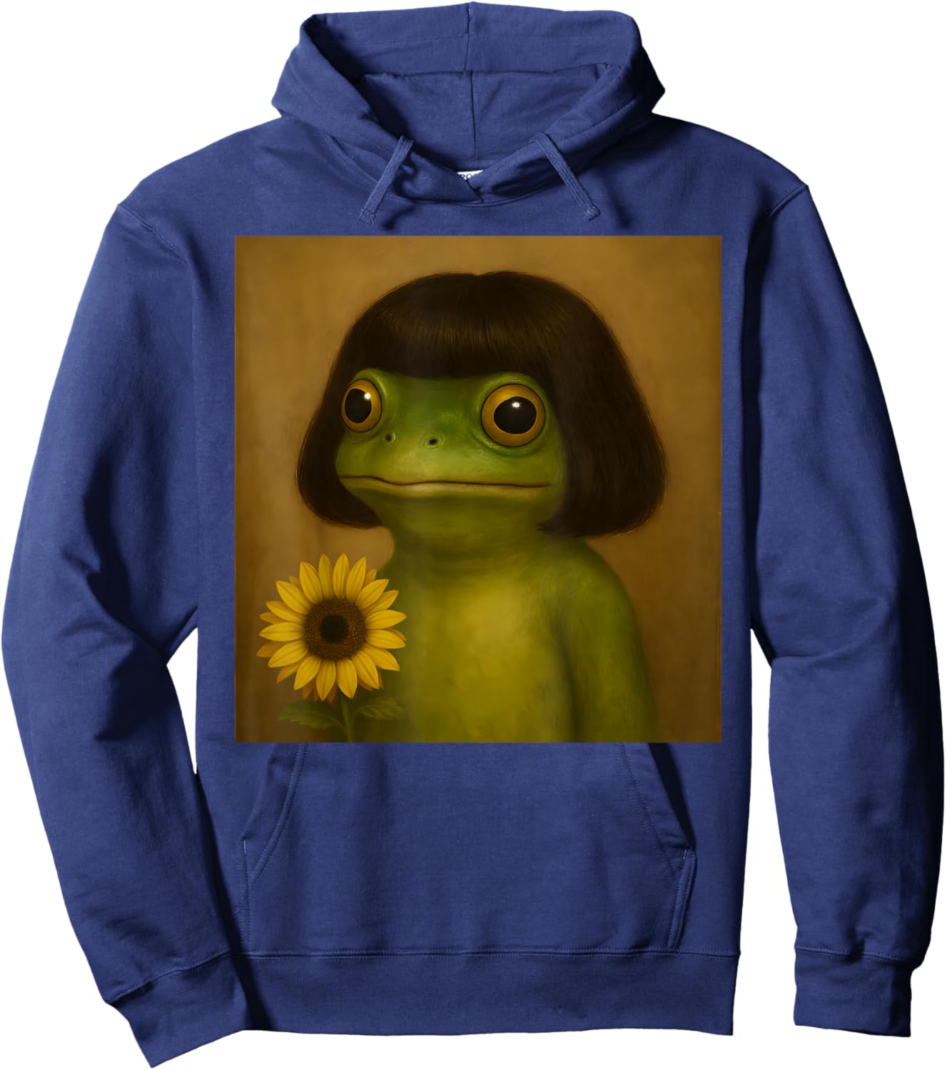 Funny Frog Bob Haircut Meme Women Kids Hoodie - Hoodie | Navy