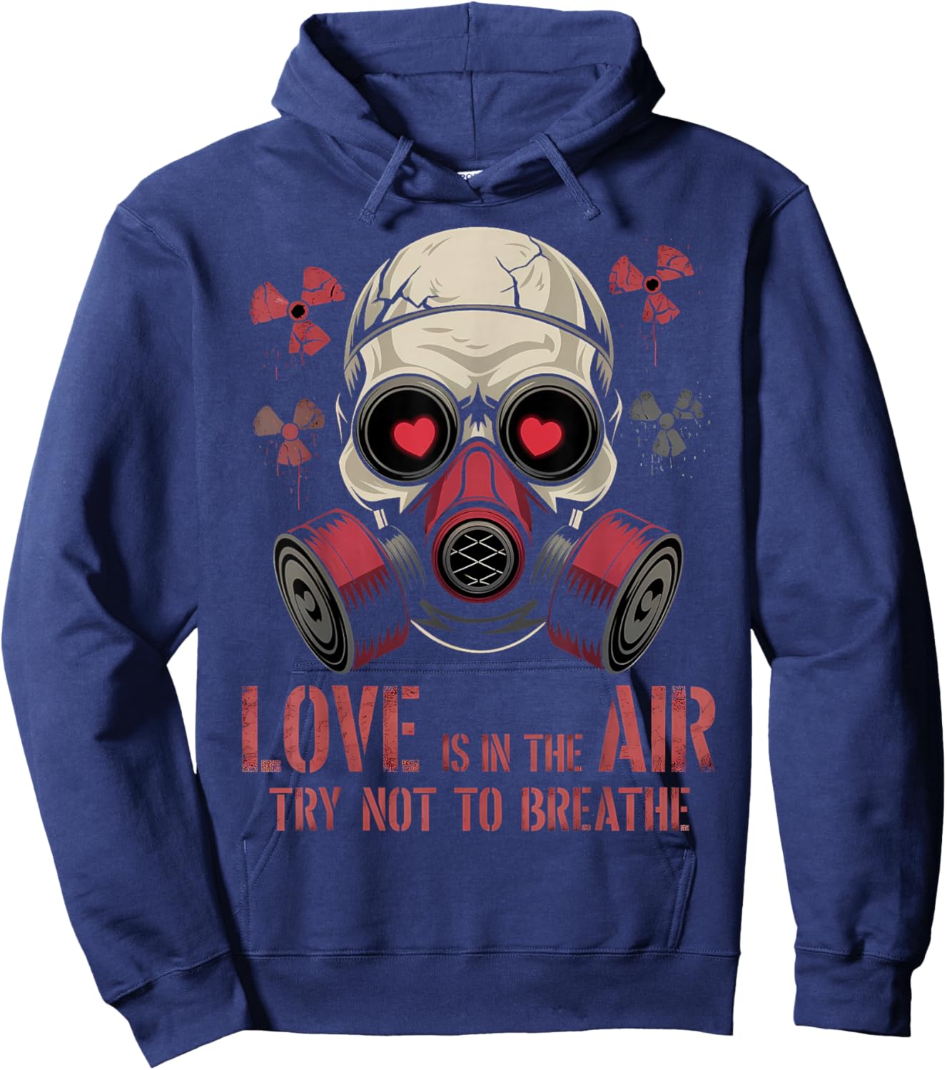 Valentine Skull Gas Mask Love Aesthetic Hoodie - Hoodie | Navy