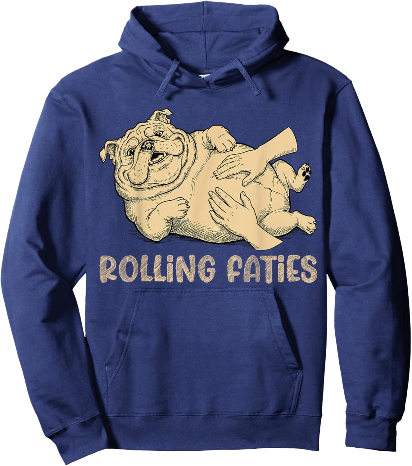 Funny Bulldog Rolling Fatties Dog Lover Hoodie - Hoodie | Navy