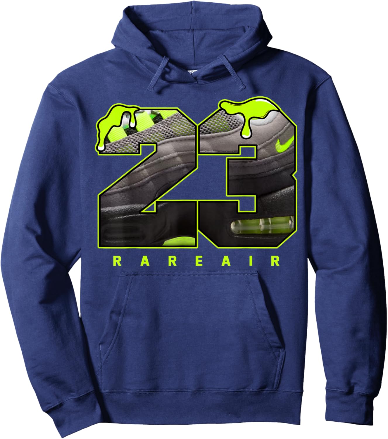 Neon Yellow Black Cool Grey Graphic Matching Hoodie - Hoodie | Navy