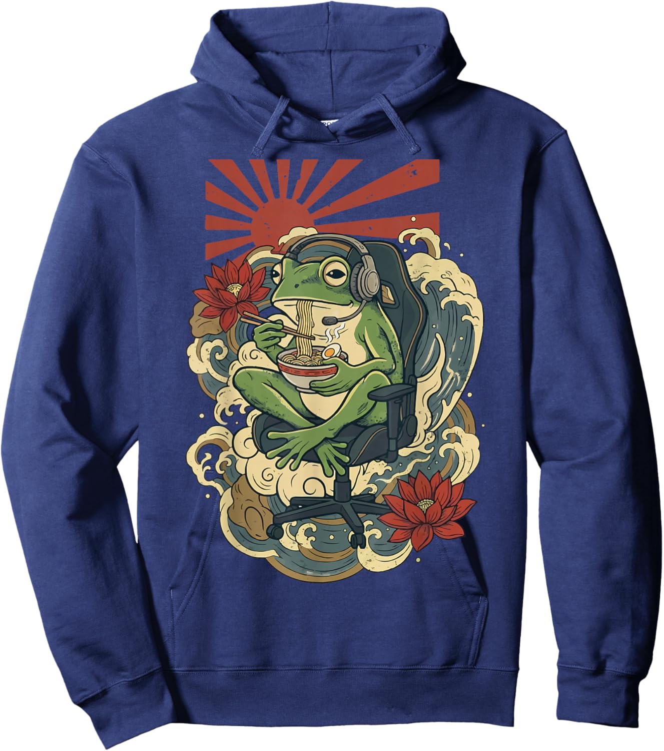 Japanese Gamer Frog Japan Anime Gaming Hoodie - Hoodie | Navy
