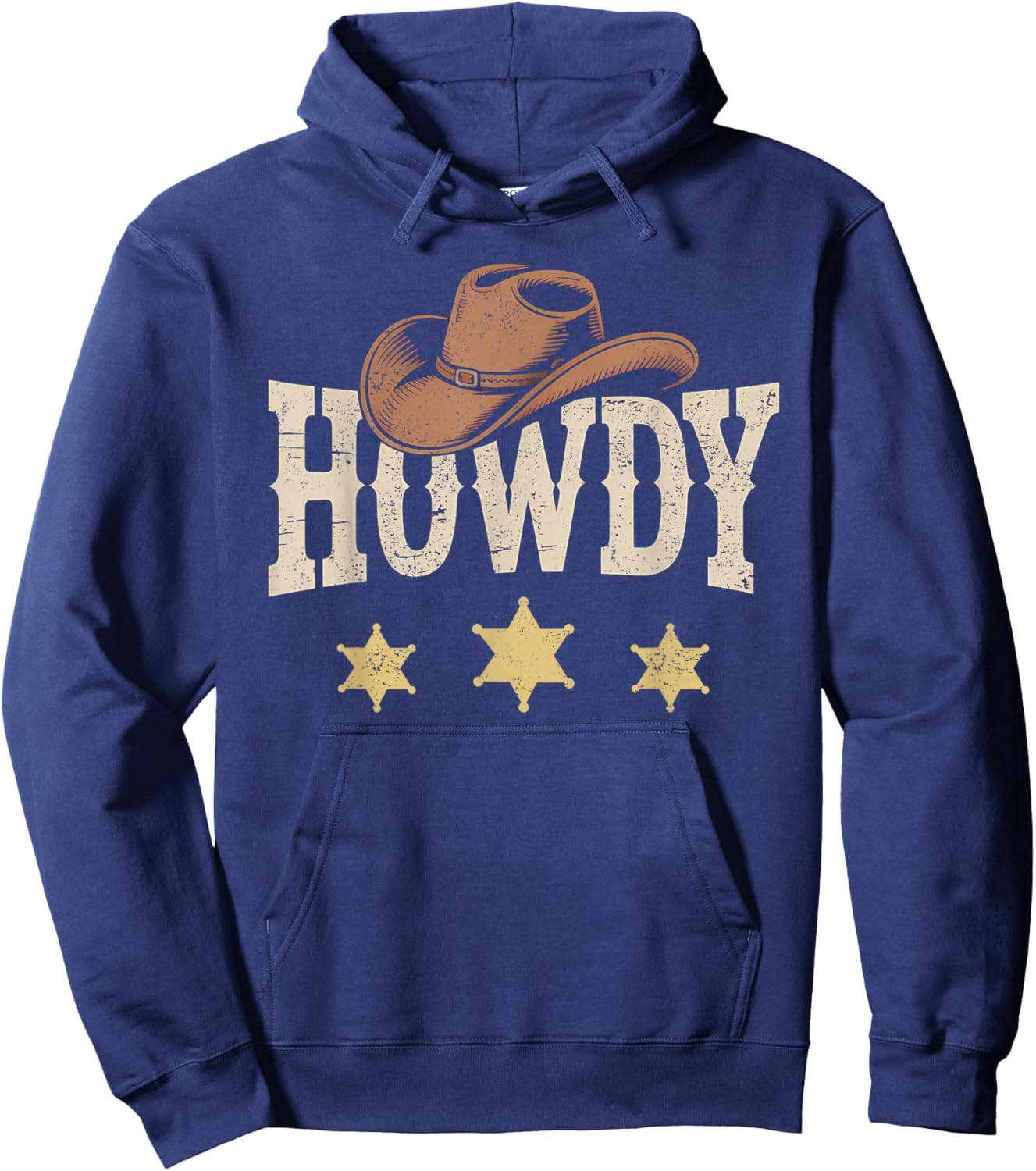 Rodeo Hat Western Country Cowboy Cowgirl Howdy Hoodie - Hoodie | Navy