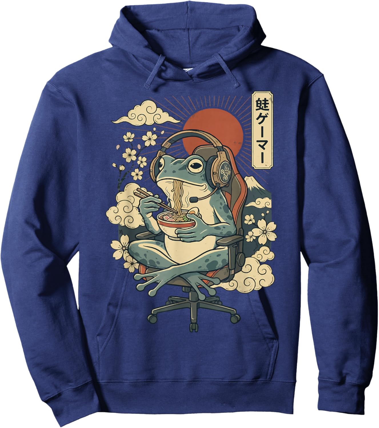 Japanese Gamer Frog Japan Anime Gaming Hoodie - Hoodie | Navy