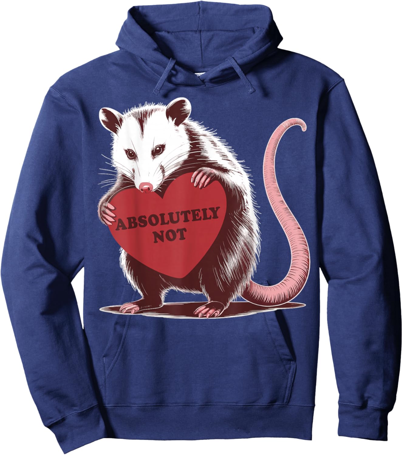 Funny Opossum Absolutely Not Valentine Graphic Hoodie - Hoodie | Navy