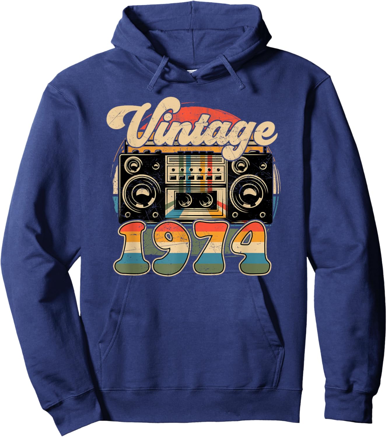 52th Birthday Retro Vintage 1974 Men Women Hoodie - Hoodie | Navy