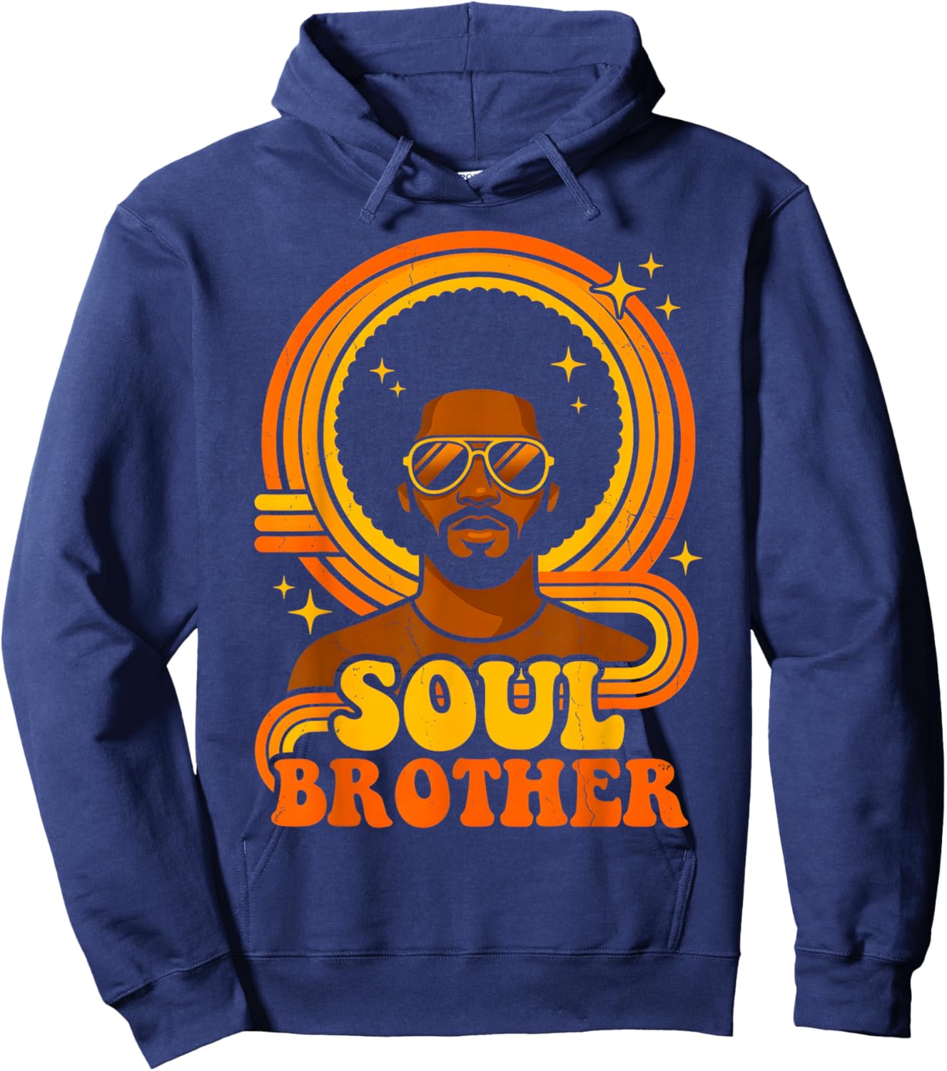 70s Funk Afro Soul Retro Vintage Soul Brother Hoodie - Hoodie | Navy
