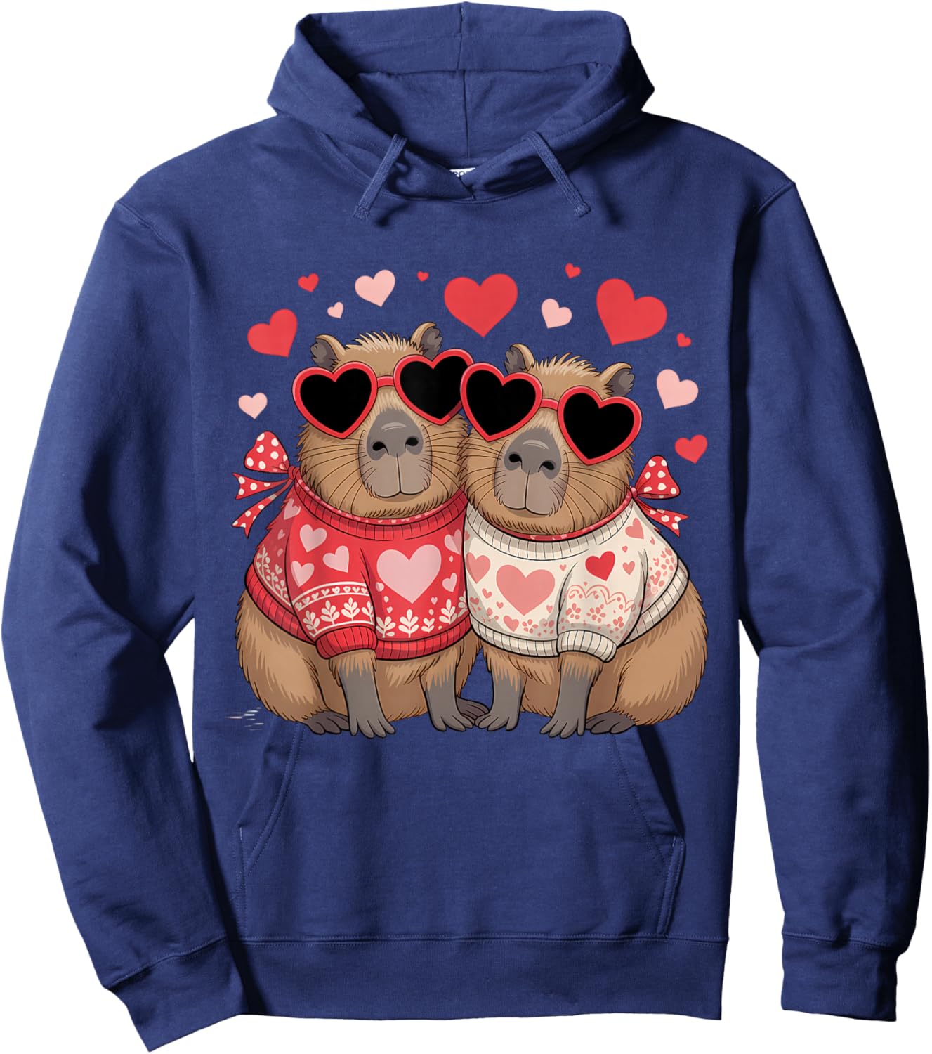 Valentines Day Cute Valentine Capybara Lover Hoodie - Hoodie | Navy