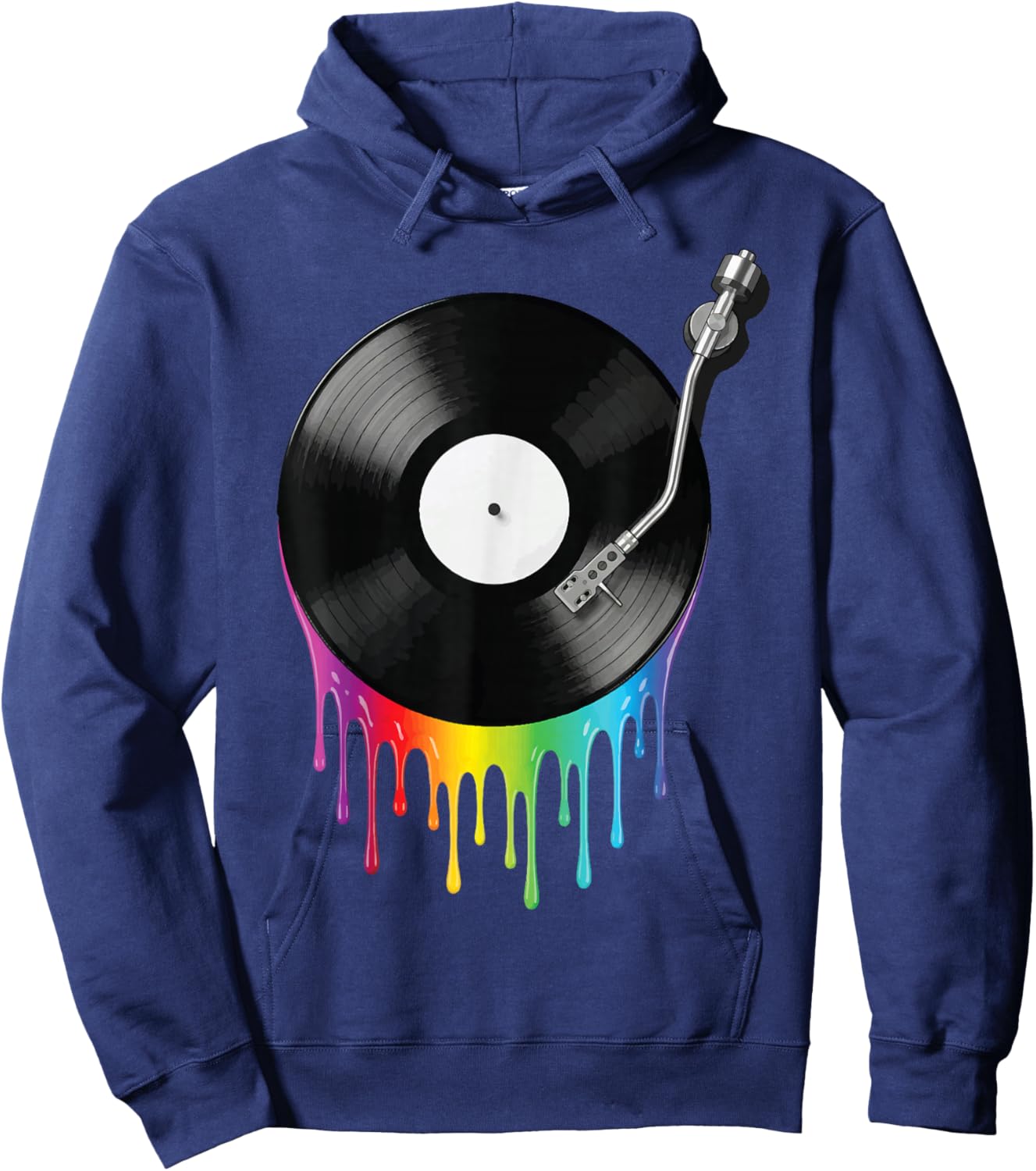 Vinyl Record Melting Music Turntable Hoodie - Hoodie | Navy