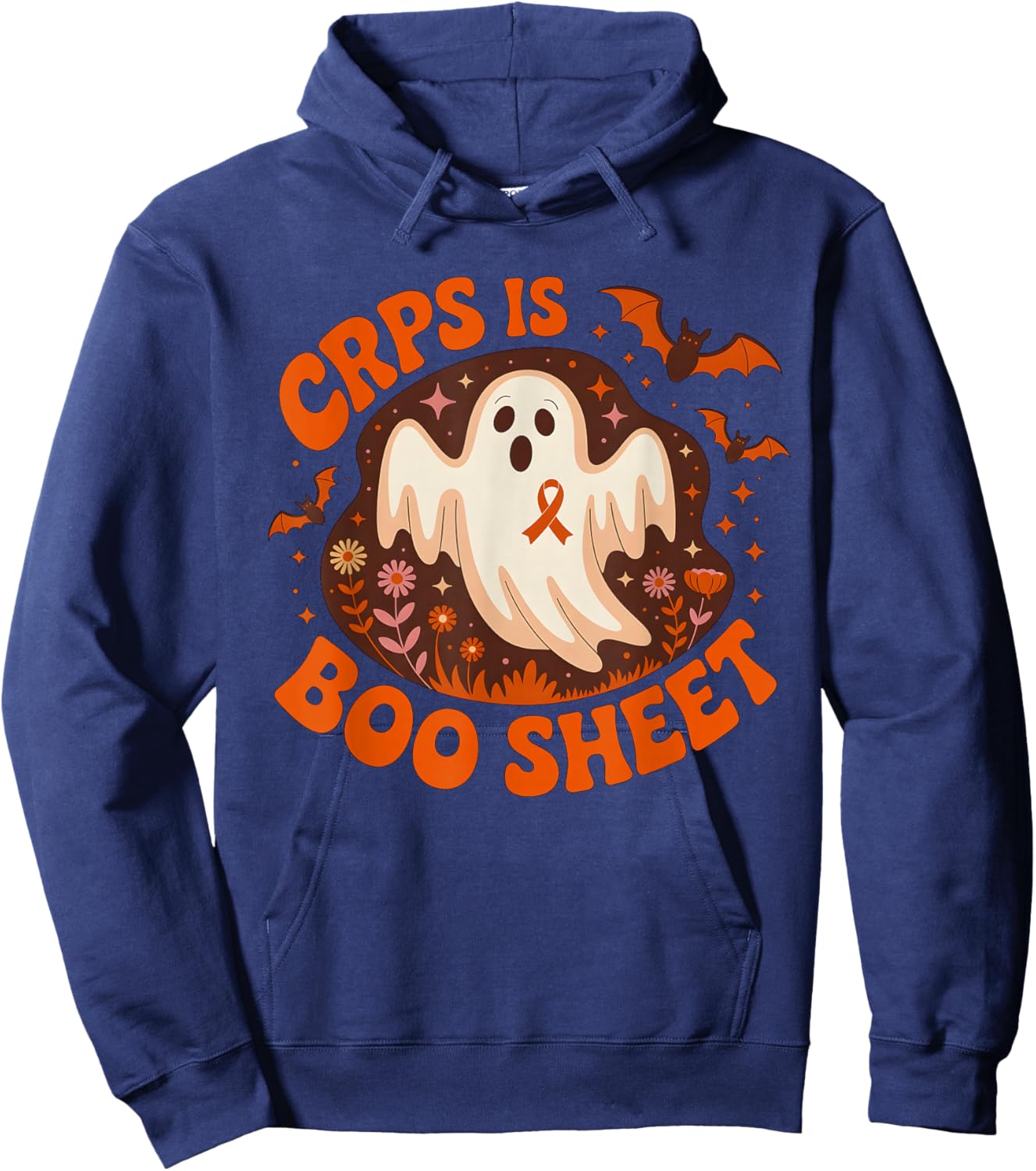 CRPS Awareness Boo Sheet Funny Ghost Halloween Hoodie - Hoodie | Navy