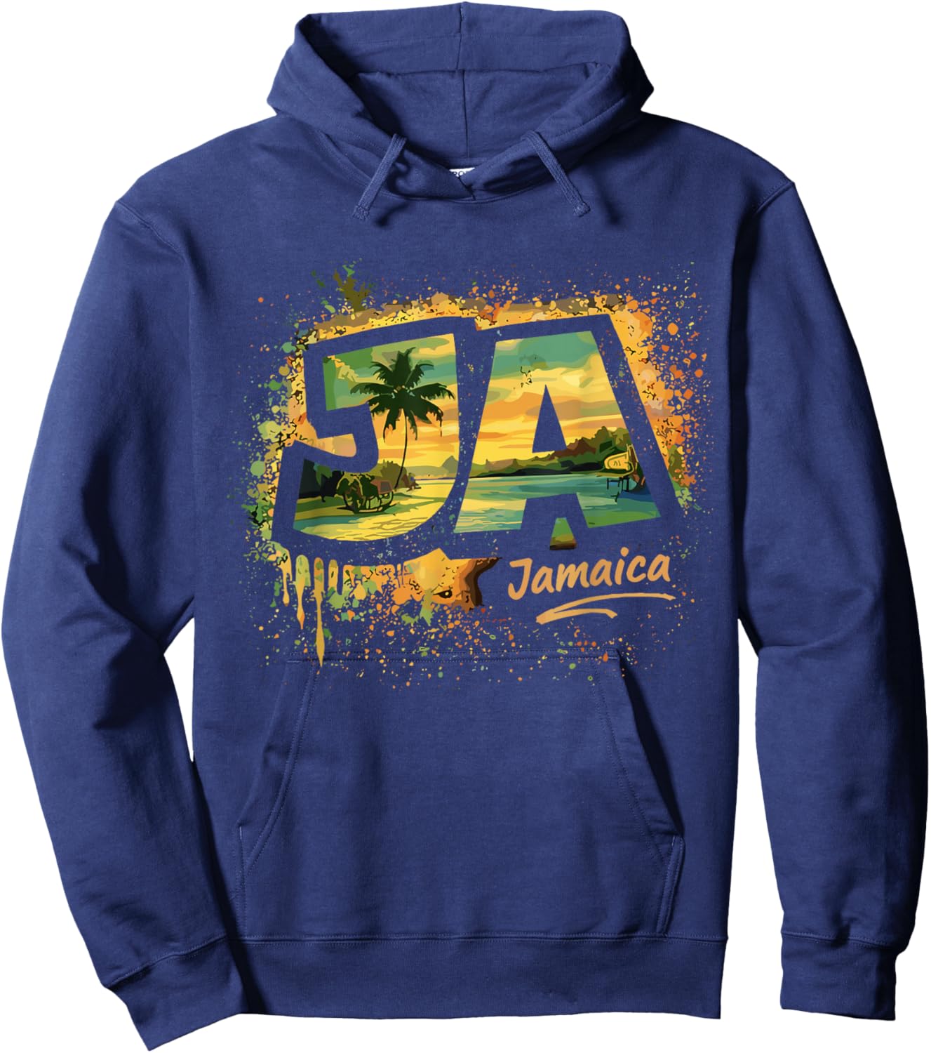 Jamaica Street Art Travel Design Hoodie - Hoodie | Navy