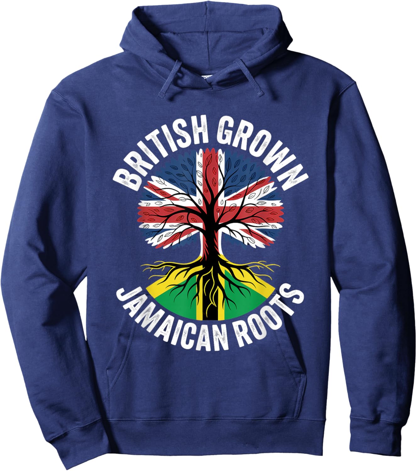 British Grown Jamaican Roots UK Jamaica Hoodie - Hoodie | Navy