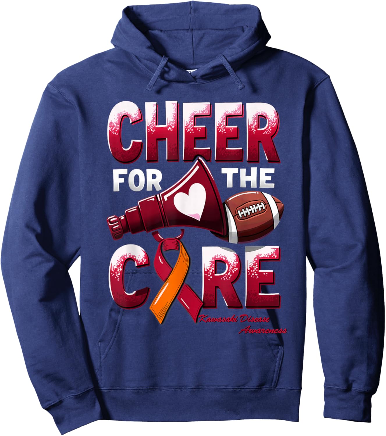 Cheer for Cure Kawasaki Disease Warrior Hoodie - Hoodie | Navy