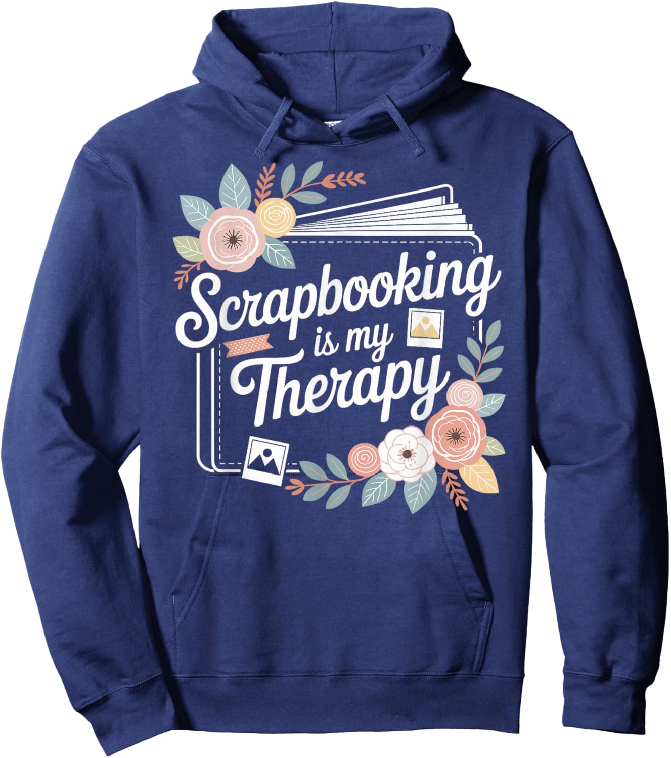 Funny Scrapbooking is My Therapy Hoodie - Hoodie | Navy