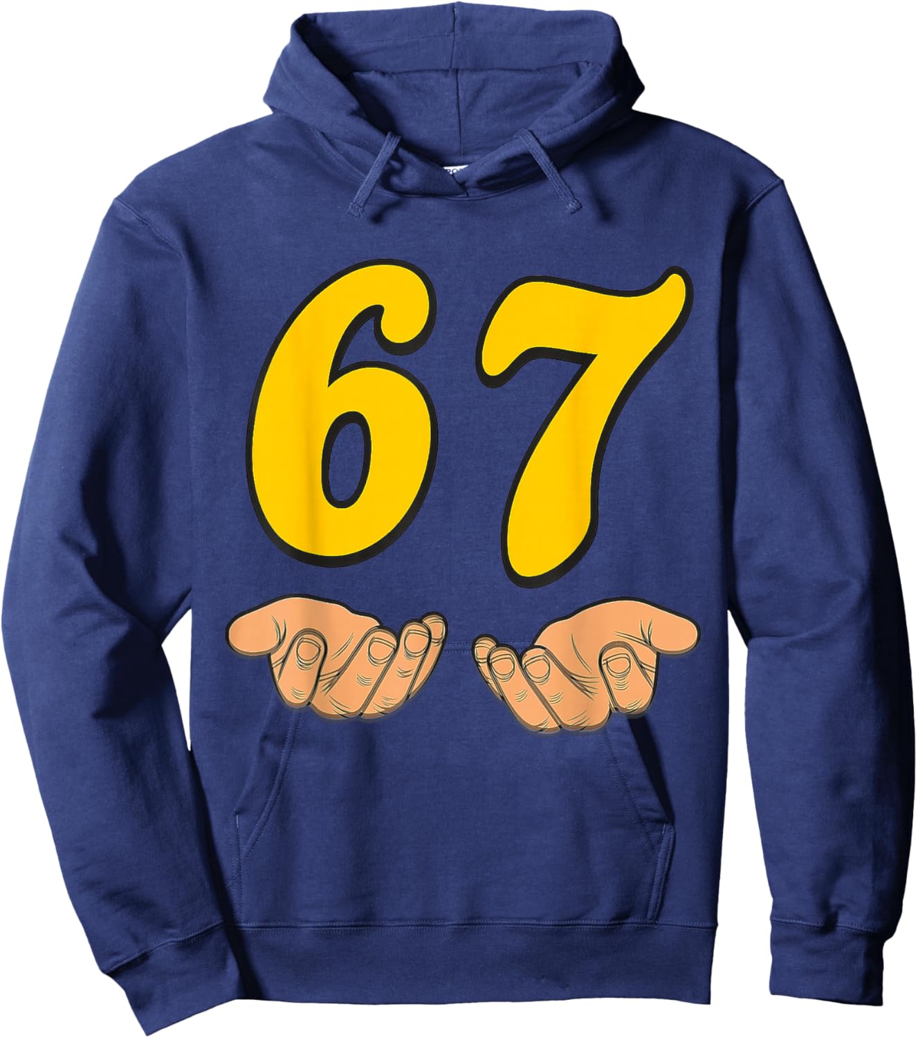 Funny Six Seven 6 7 Meme Hands Gen Alpha Slang Hoodie - Hoodie | Navy