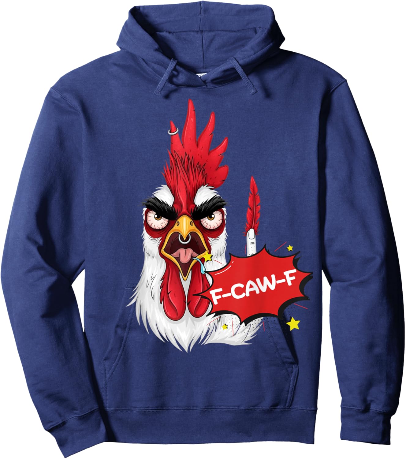 F-Caw-F Funny Chicken Humor Quote Rooster Meme Hoodie - Hoodie | Navy