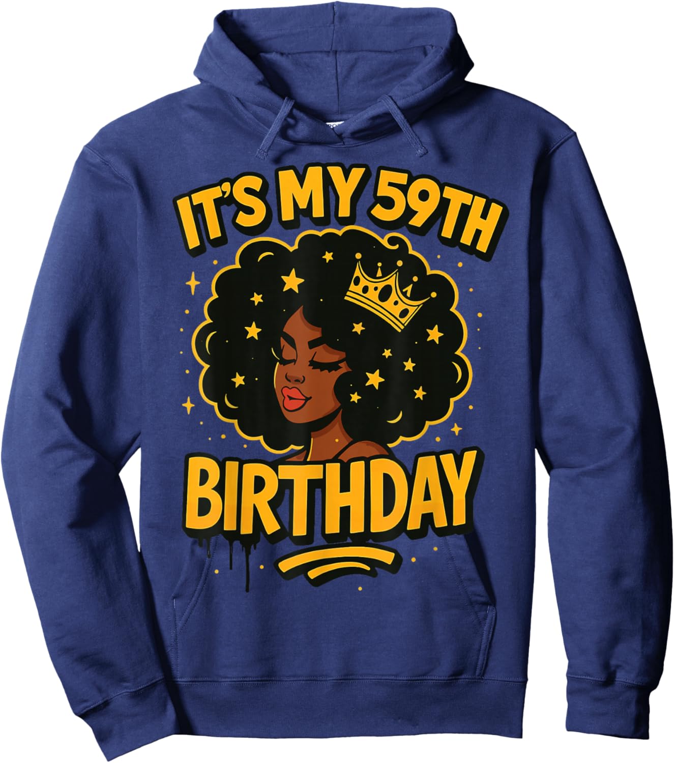 It's My 59th Birthday Melanin Black Queen Hoodie - Hoodie | Navy