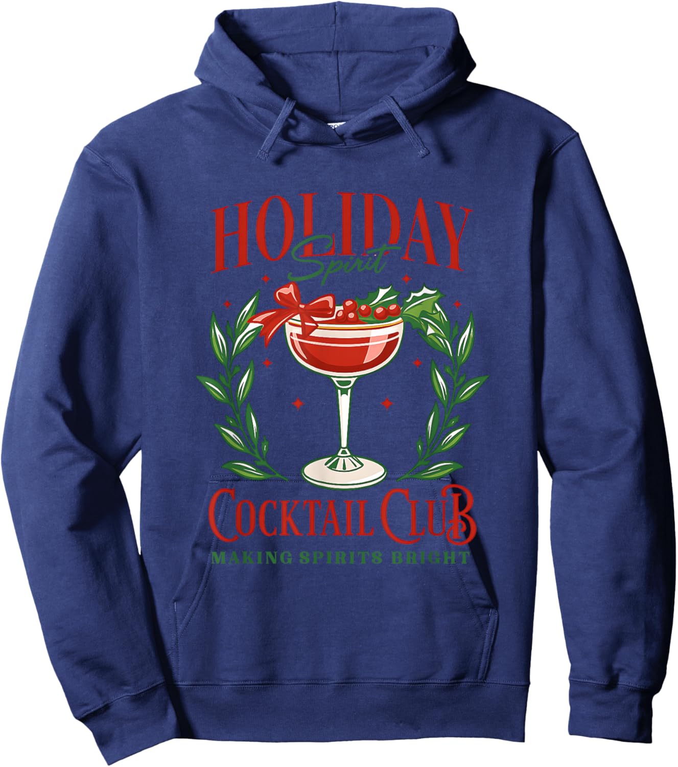 Holiday Cocktail Club Making Spirits Bright Hoodie - Hoodie | Navy
