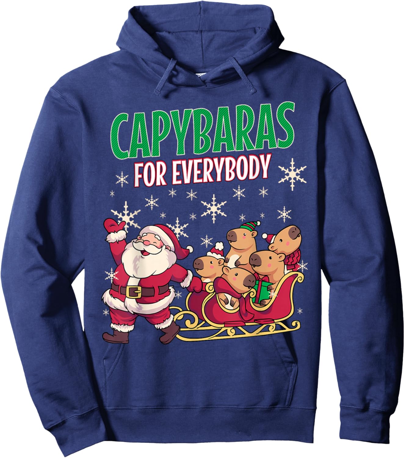 Ugly Christmas Men Kinds Women Funny Capybara Hoodie - Hoodie | Navy