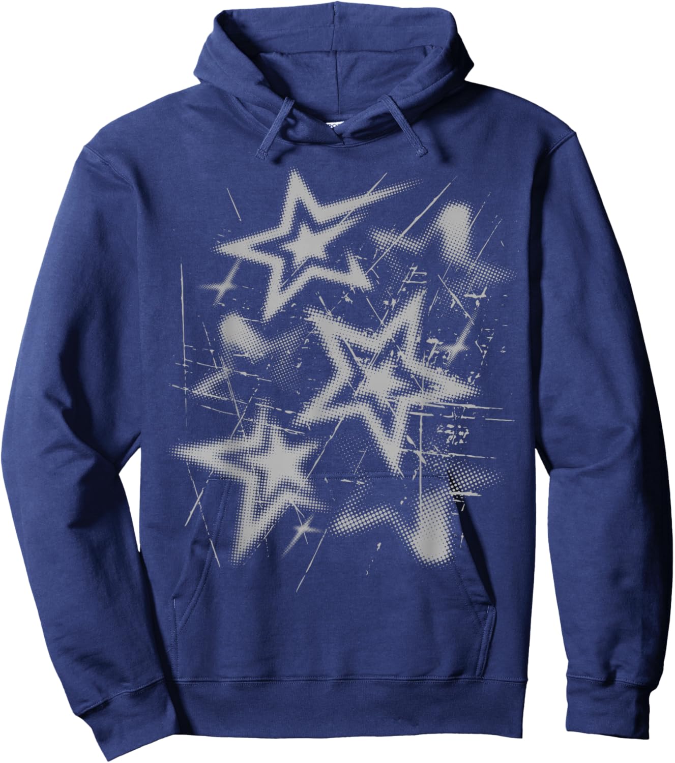 Y2k Grunge Stars 2000s Cyber Vintage Graphic Hoodie - Hoodie | Navy
