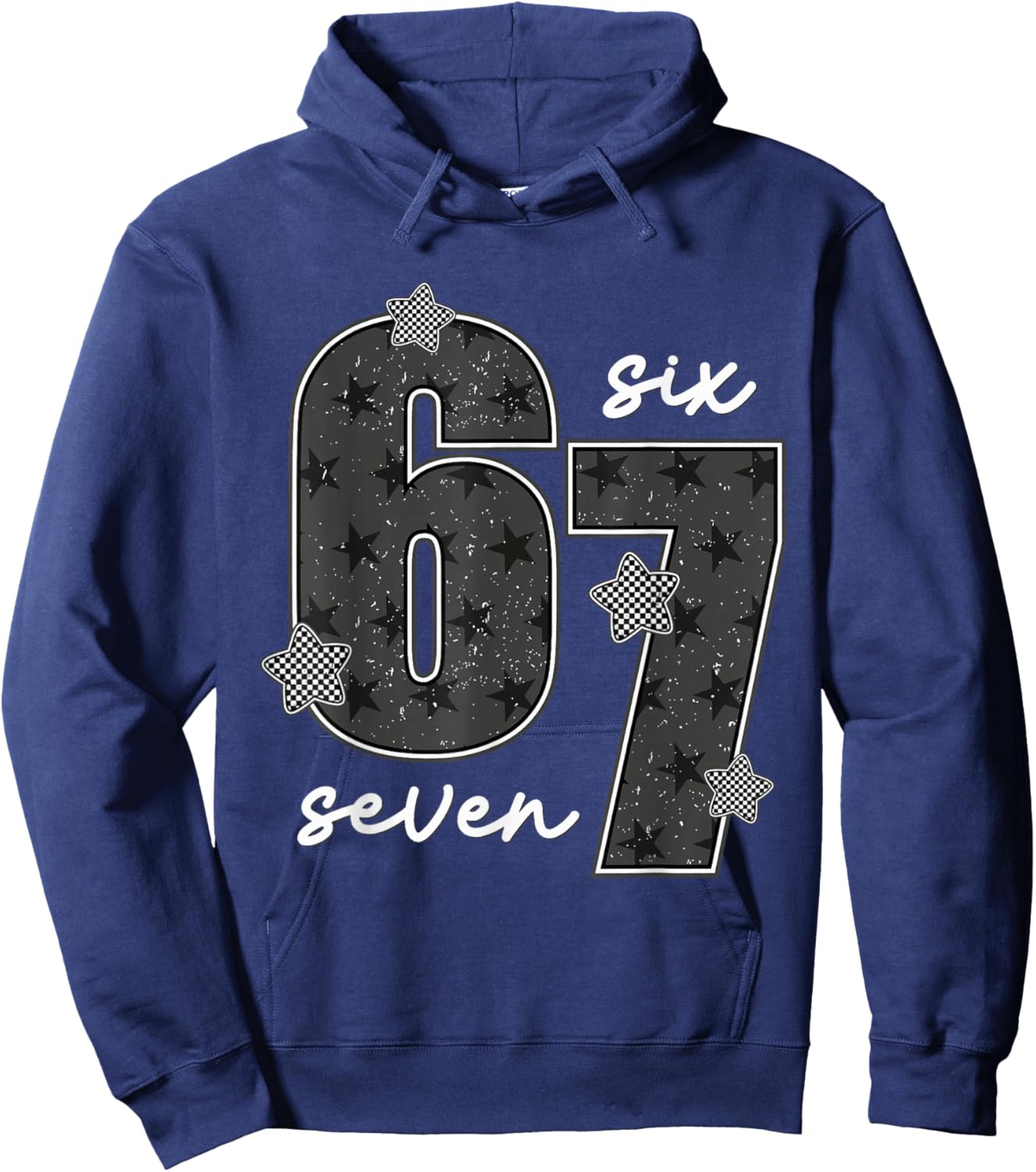 Floral Funny Women Girls 67 Six Seven Meme Hoodie - Hoodie | Navy