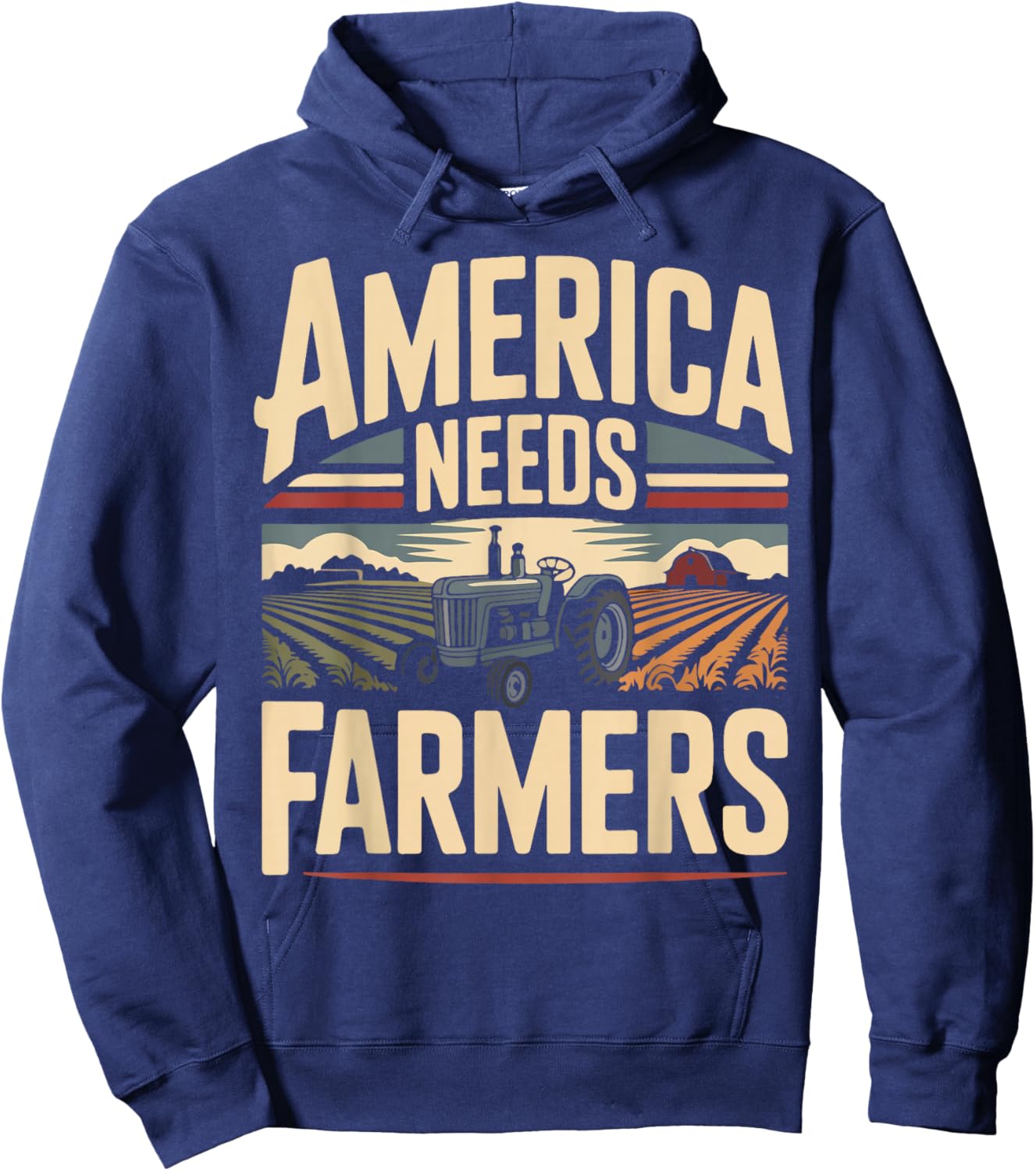 Farming Farmer Tractor America Needs Farmers Hoodie - Hoodie | Navy