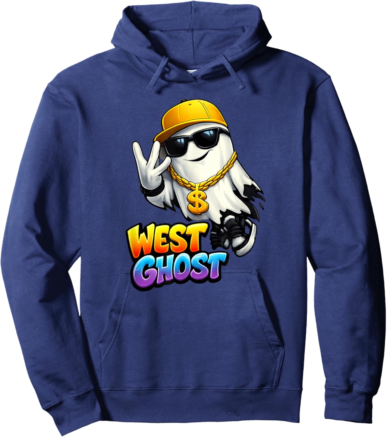 West Ghost | Hip Hop Rap Music Street Humor Hoodie - Hoodie | Navy