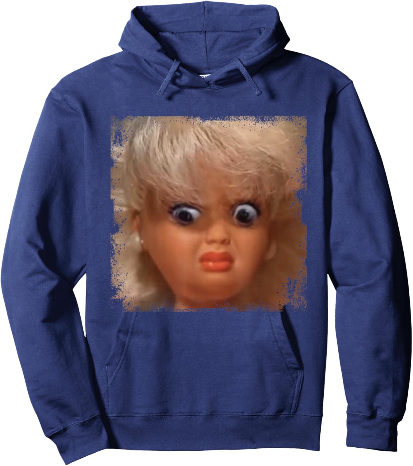 Funny Doll Face Meme Hoodie - Hoodie | Navy