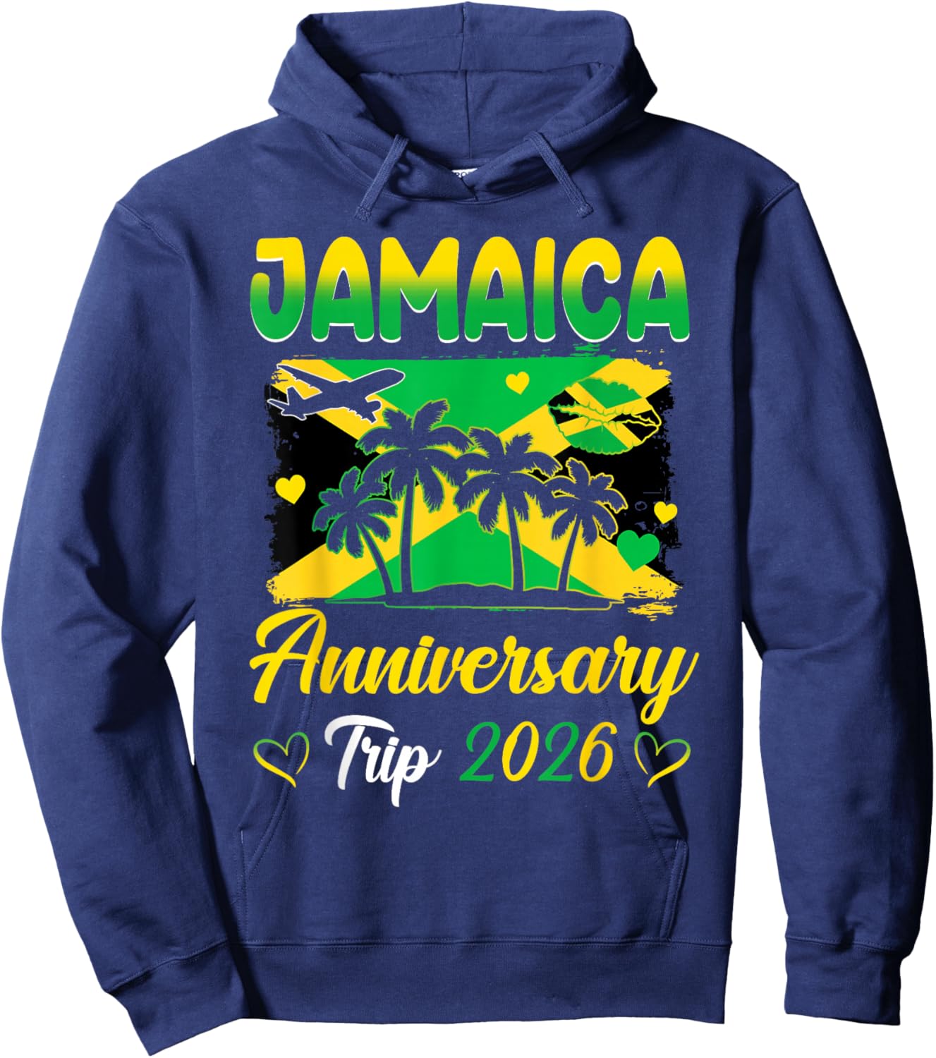 Jamaica Anniversary Trip 2026 Couple Vacay Trip Hoodie - Hoodie | Navy