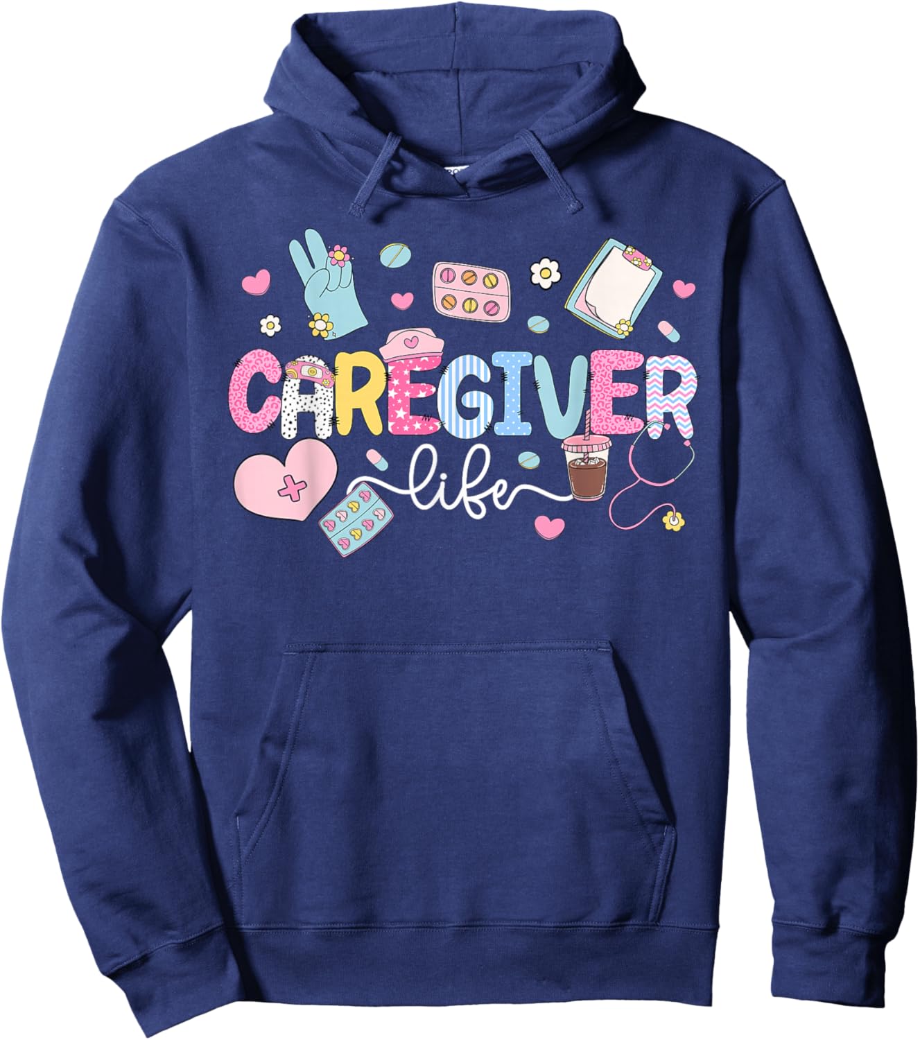 Caregiver Life Caregiving Caregivers Hoodie - Hoodie | Navy